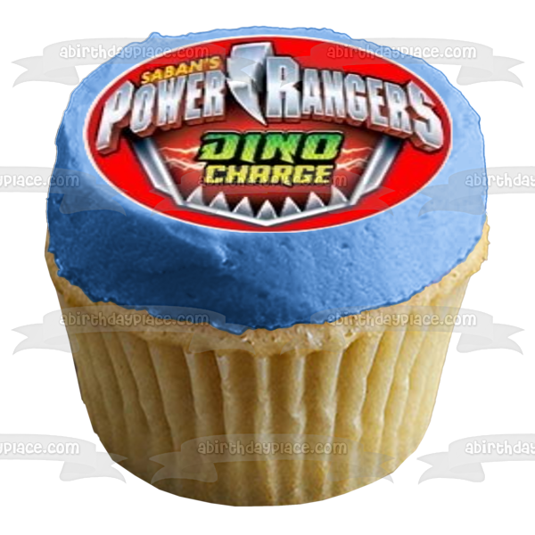 Power Rangers Dino Charge Logo Red Ranger Tyler Black Ranger Chase Blue Ranger Koda Pink Ranger Shelby Gold Ranger Sir Ivan Green Ranger Riley y Purple Ranger Kendall Imágenes comestibles para cupcakes ABPID07539