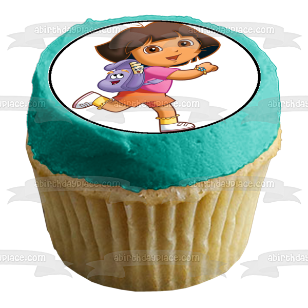 Dora the Explorer Boots Swiper Backpack and Tico Edible Cupcake Topper Images ABPID07180