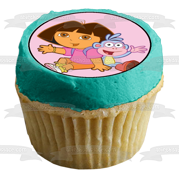 Dora the Explorer Boots Swiper Backpack and Tico Edible Cupcake Topper Images ABPID07180