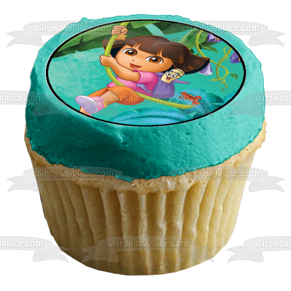 Dora the Explorer Boots Swiper Backpack and Tico Edible Cupcake Topper Images ABPID07180