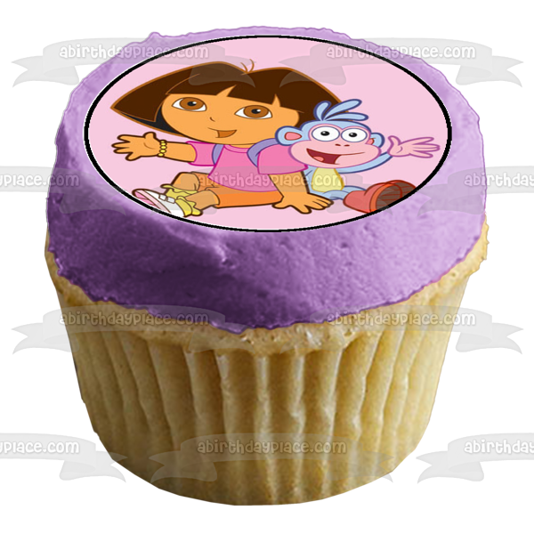 Dora the Explorer Boots Swiper Backpack and Tico Edible Cupcake Topper Images ABPID07180