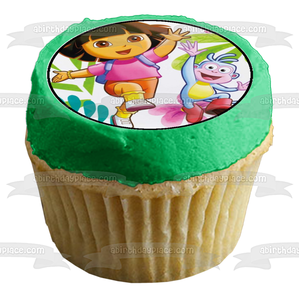 Dora the Explorer Boots Swiper Backpack and Tico Edible Cupcake Topper Images ABPID07180