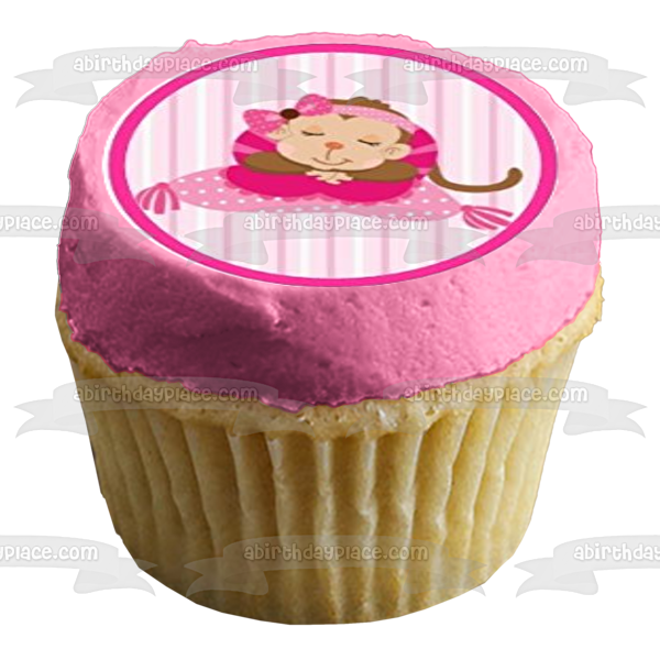 Cartoon Monkeys Girl Ballerina Tutu and Magic Wands Edible Cupcake Topper Images ABPID07200