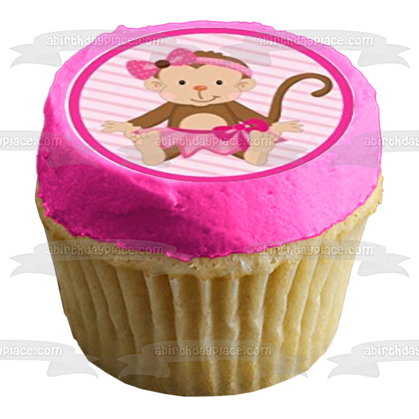 Cartoon Monkeys Girl Ballerina Tutu and Magic Wands Edible Cupcake Topper Images ABPID07200