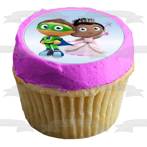 Super Why Feliz cumpleaños pastel piñata Whyatt cerdo y princesa guisante comestible Cupcake Topper imágenes ABPID07671 