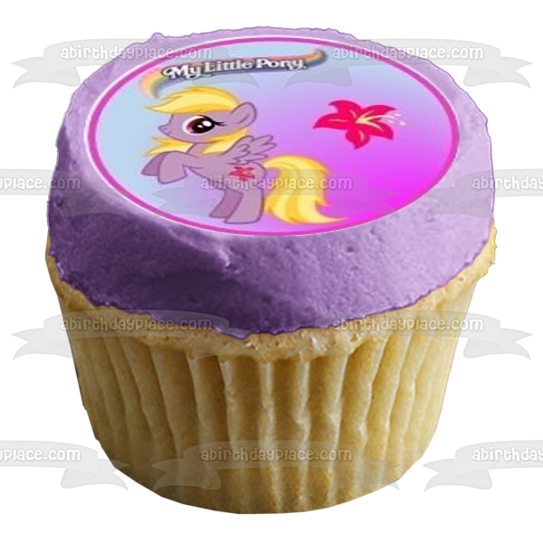 My Little Pony Equestria Girls Rainbow Dash Fluttershy Pinkie Pie Twilight Sparkle Rarity and Applejack Edible Cupcake Topper Images ABPID07926