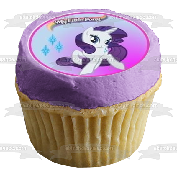 My Little Pony Equestria Girls Rainbow Dash Fluttershy Pinkie Pie Twilight Sparkle Rarity and Applejack Edible Cupcake Topper Images ABPID07926