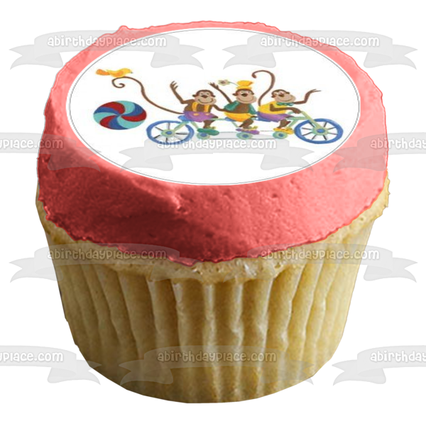 Circus Show Jumping Lion Juggling Elephant Cheerleader Bear Edible Cupcake Topper Images ABPID08303