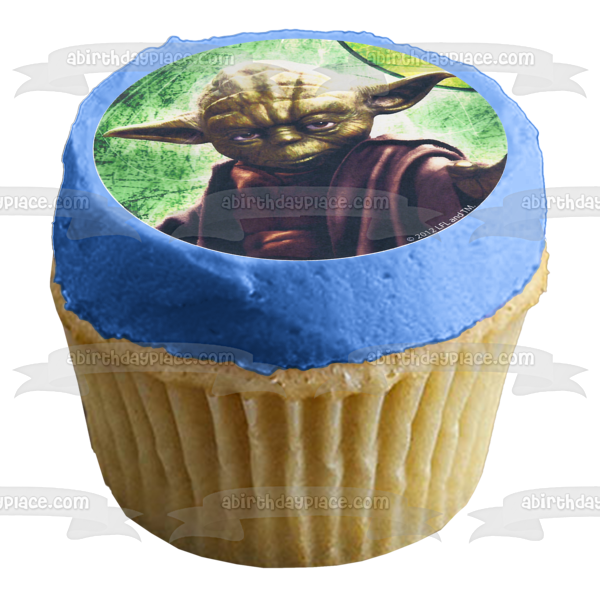 Star Wars Yoda R2-D2 C-3PO Darth Vader Luke Skywalker and Their Lightsabers Edible Cupcake Topper Images ABPID07985