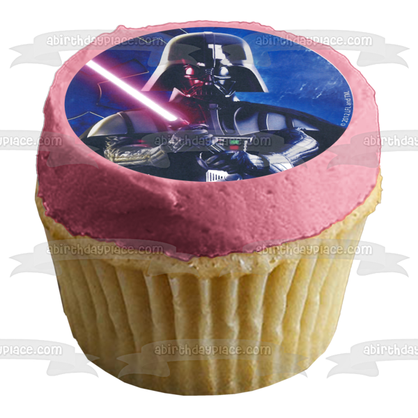 Star Wars Yoda R2-D2 C-3PO Darth Vader Luke Skywalker and Their Lightsabers Edible Cupcake Topper Images ABPID07985