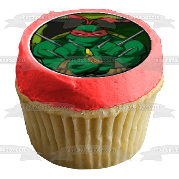 Logotipo de las Tortugas Ninja mutantes adolescentes Donatello Michaelangelo Leonardo y Raphael Tmnt Imágenes comestibles para cupcakes ABPID08073 