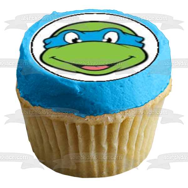 Logotipo de las Tortugas Ninja mutantes adolescentes Donatello Michaelangelo Leonardo y Raphael Tmnt Imágenes comestibles para cupcakes ABPID08073 