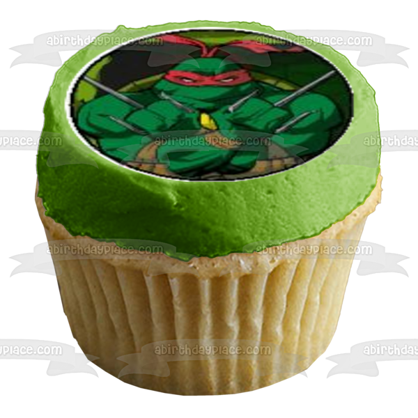 Logotipo de las Tortugas Ninja mutantes adolescentes Donatello Michaelangelo Leonardo y Raphael Tmnt Imágenes comestibles para cupcakes ABPID08073 