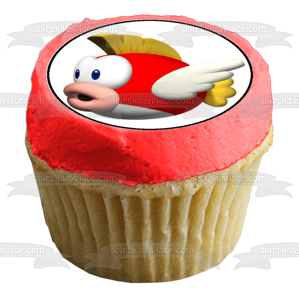 Super Mario Brothers Luigi Yoshi Toad Starman 1-up Mushroom Cheep Cheeps Imágenes comestibles para cupcakes ABPID08946 