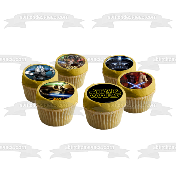 Star Wars Darth Vader Anakin Skywalker Yoda Imágenes comestibles para cupcakes ABPID09027 