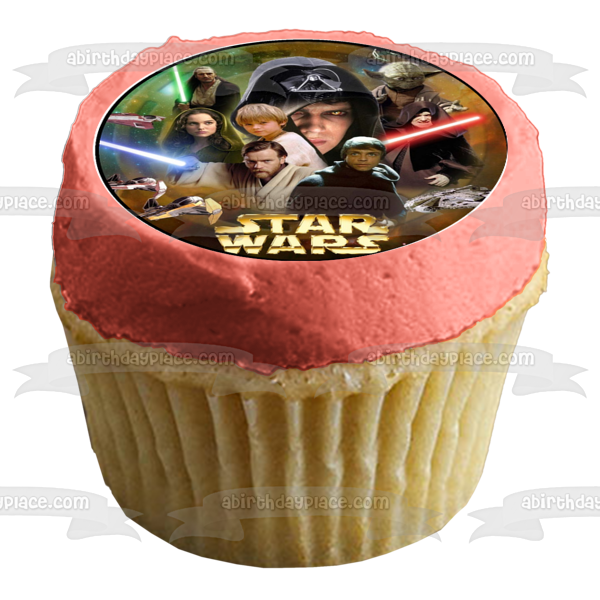 Star Wars Darth Vader Anakin Skywalker Yoda Imágenes comestibles para cupcakes ABPID09027 