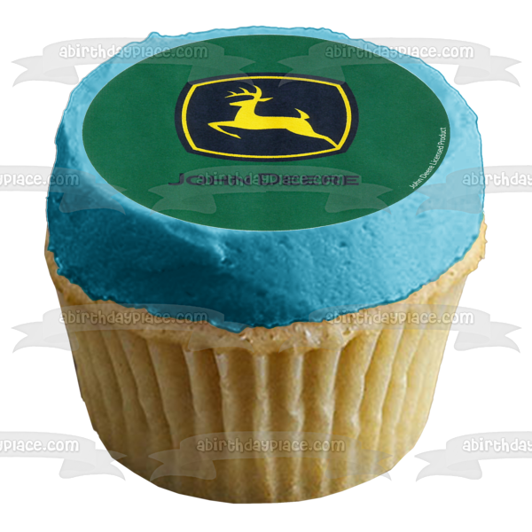 John Deere Logo Tractors Edible Cupcake Topper Images ABPID08136