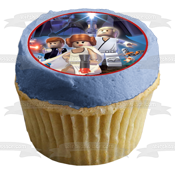 Imágenes comestibles para decoración de cupcakes de LEGO Star Wars Darth Vader Storm Trooper Yoda ABPID09033 