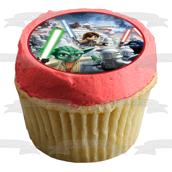 Imágenes comestibles para decoración de cupcakes de LEGO Star Wars Darth Vader Storm Trooper Yoda ABPID09033 