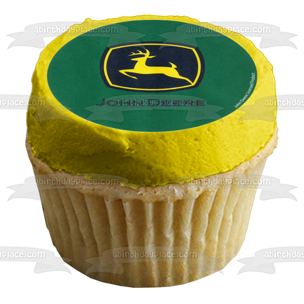 John Deere Logo Tractors Edible Cupcake Topper Images ABPID08136