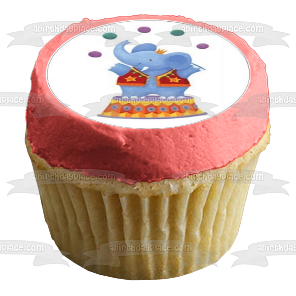 Imágenes de decoración comestible para cupcakes con animales de circo, elefante, león, mono, ABPID09054 