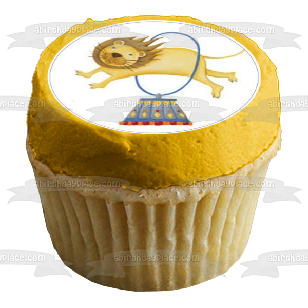 Imágenes de decoración comestible para cupcakes con animales de circo, elefante, león, mono, ABPID09054 