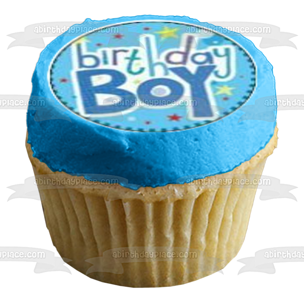 Happy 21st Birthday Boy Stars Edible Cupcake Topper Images ABPID08151