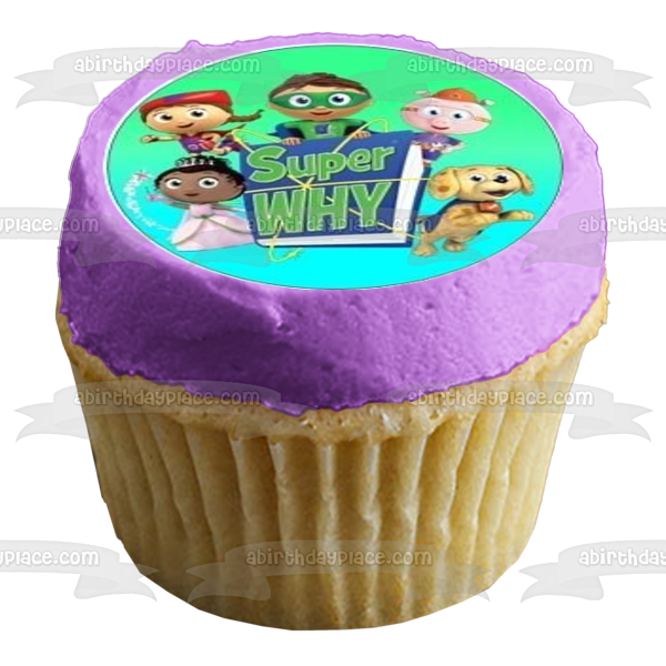 Super Why Book Princess Pea Alpha Pig Little Red Riding Hood and Woofster Edible Cupcake Topper Images ABPID08195