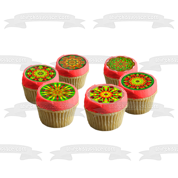 Imágenes de caleidoscopio Imágenes variadas de adornos comestibles para cupcakes ABPID10547 