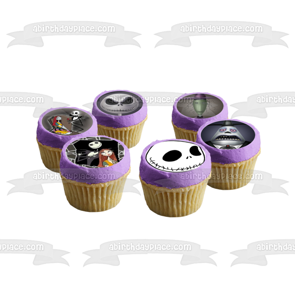 Pesadilla antes de Navidad Jack Skellington Sally Oogie Boogie Imágenes comestibles para cupcakes ABPID12477 