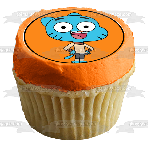 El asombroso mundo de Gumball Feliz cumpleaños Darwin Anais Richard Nicole Imágenes comestibles para cupcakes ABPID21863 