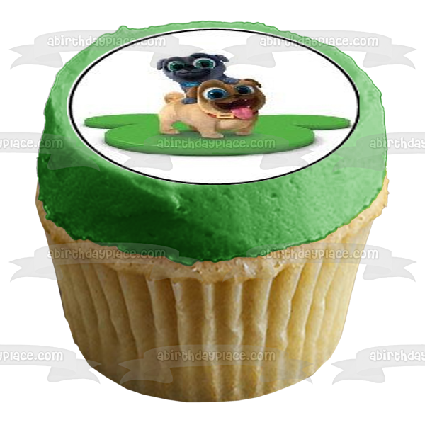 Disney Puppy Dog Pals Logo Bingo Rolly Edible Cupcake Topper Images ABPID22155