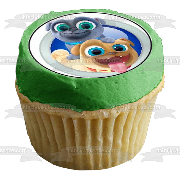 Disney Puppy Dog Pals Logo Bingo Rolly Edible Cupcake Topper Images ABPID22155