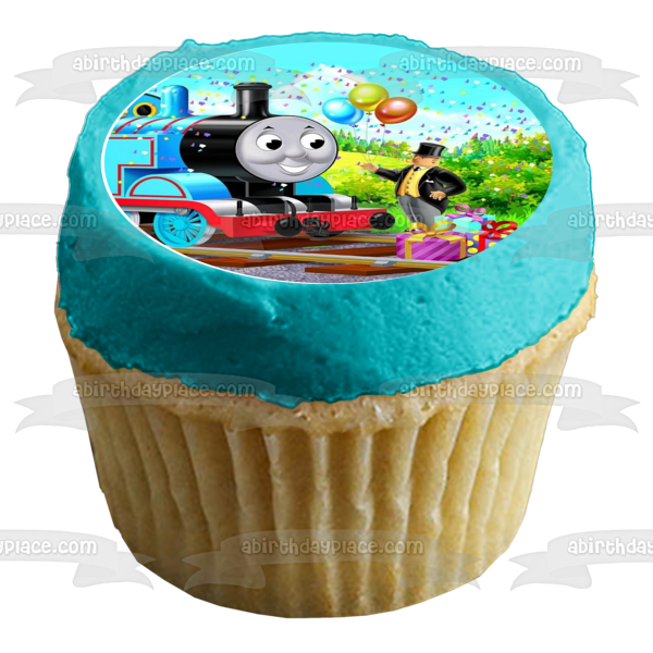 Thomas and Friends Happy Birthday Sir Topham Hatt Edible Cupcake Topper Images ABPID14778