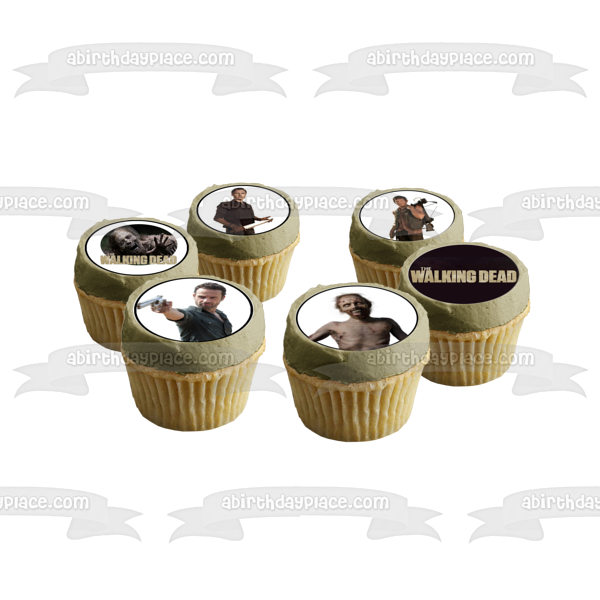 The Walking Dead Rick Daryl Merle Carl Michone Glen Zombies Andrea Edible Cupcake Topper Images ABPID24380