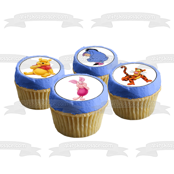 Disney Winnie the Pooh Eeyore Piglet Tigger Edible Cupcake Topper Images ABPID27340