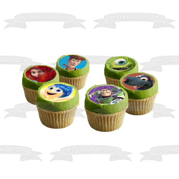 Disney varios personajes Merida Buzz Lightyear Nemo Mike Kwazowski comestible Cupcake Topper imágenes ABPID14784 