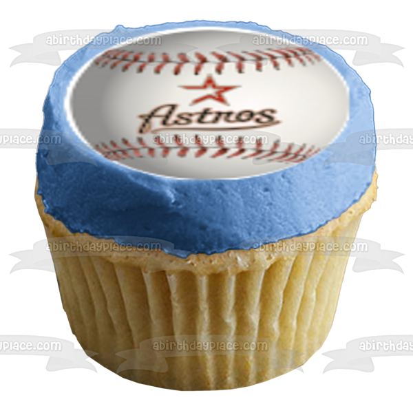 Houston Astros Logos MLB Major League Baseball Edible Cupcake Topper Images ABPID27580