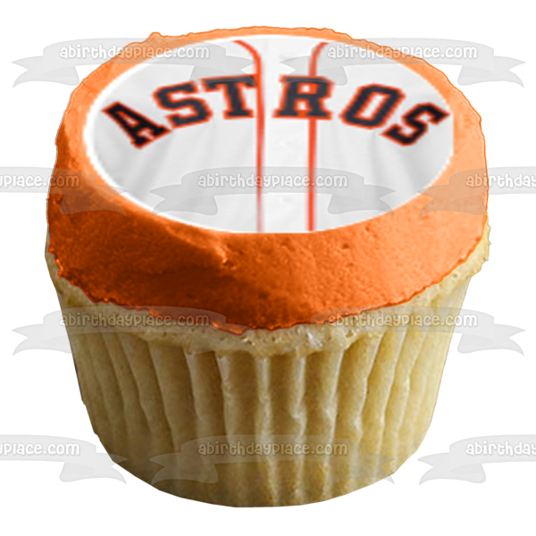 Houston Astros Logos MLB Major League Baseball Edible Cupcake Topper Images ABPID27580