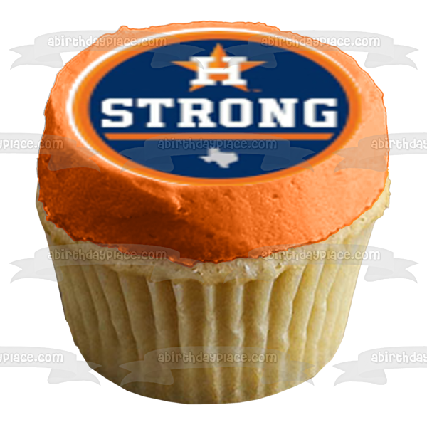 Houston Astros Logos MLB Major League Baseball Edible Cupcake Topper Images ABPID27580