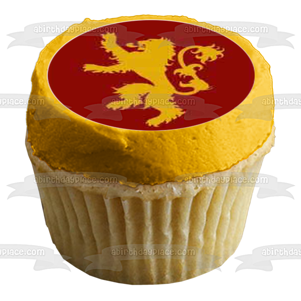 Emblemas de la casa de Juego de Tronos la casa del lobo terrible La casa Stark el león La casa Lannister el dragón Targaryen Imágenes comestibles para cupcakes ABPID14787 