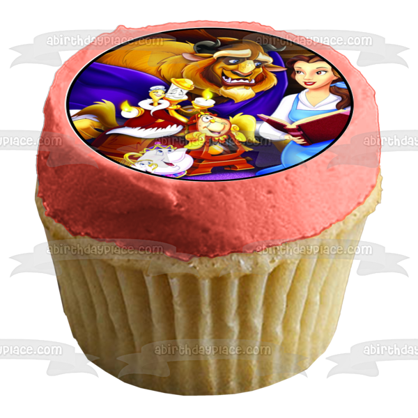 Disney Beauty and the Beast Dancing Belle Ball Gown Edible Cupcake Topper Images ABPID27597