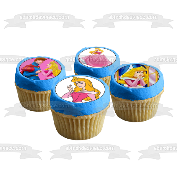 Disney Sleeping Beauty Aurora Prince Ball Gown Dancing Edible Cupcake Topper Images ABPID27608