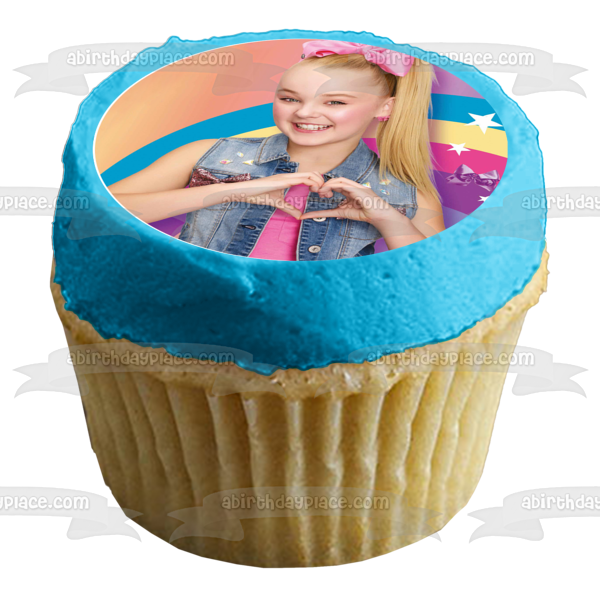 Jojo Siwa Peace Signs Heart Signs Edible Cupcake Topper Images ABPID14794