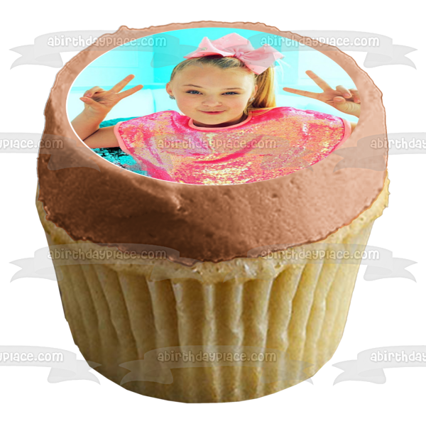 Jojo Siwa Peace Signs Heart Signs Edible Cupcake Topper Images ABPID14794