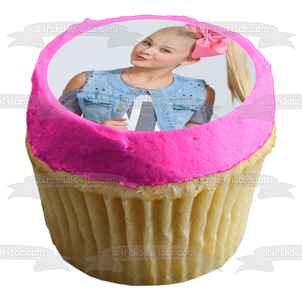 Jojo Siwa Peace Signs Heart Signs Edible Cupcake Topper Images ABPID14794