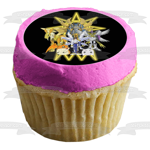 Digimon Agumon Gatomon Palmon Gabumon Imágenes comestibles para cupcakes ABPID14795 