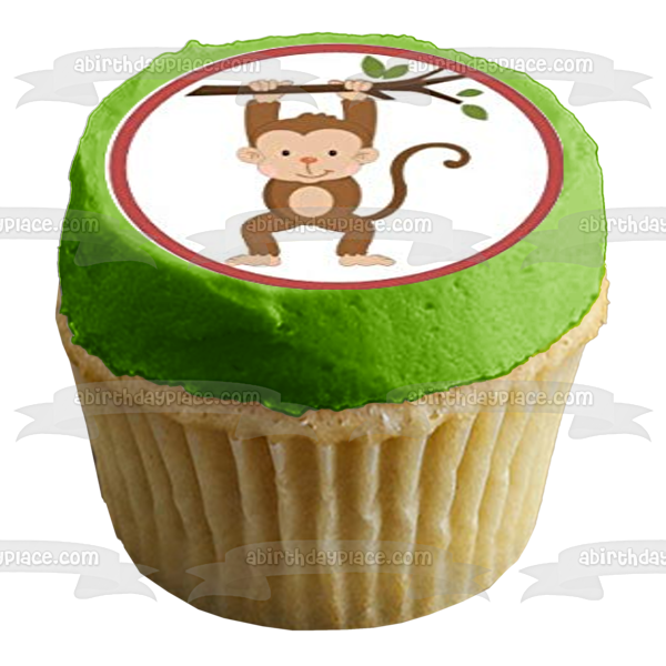 Cartoon Monkeys In Various Positions Edible Cupcake Topper Images ABPID49799