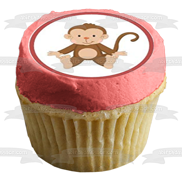 Cartoon Monkeys In Various Positions Edible Cupcake Topper Images ABPID49799