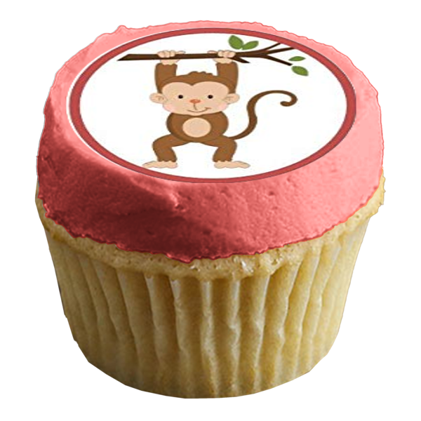 Cartoon Monkeys In Various Positions Edible Cupcake Topper Images ABPID49799